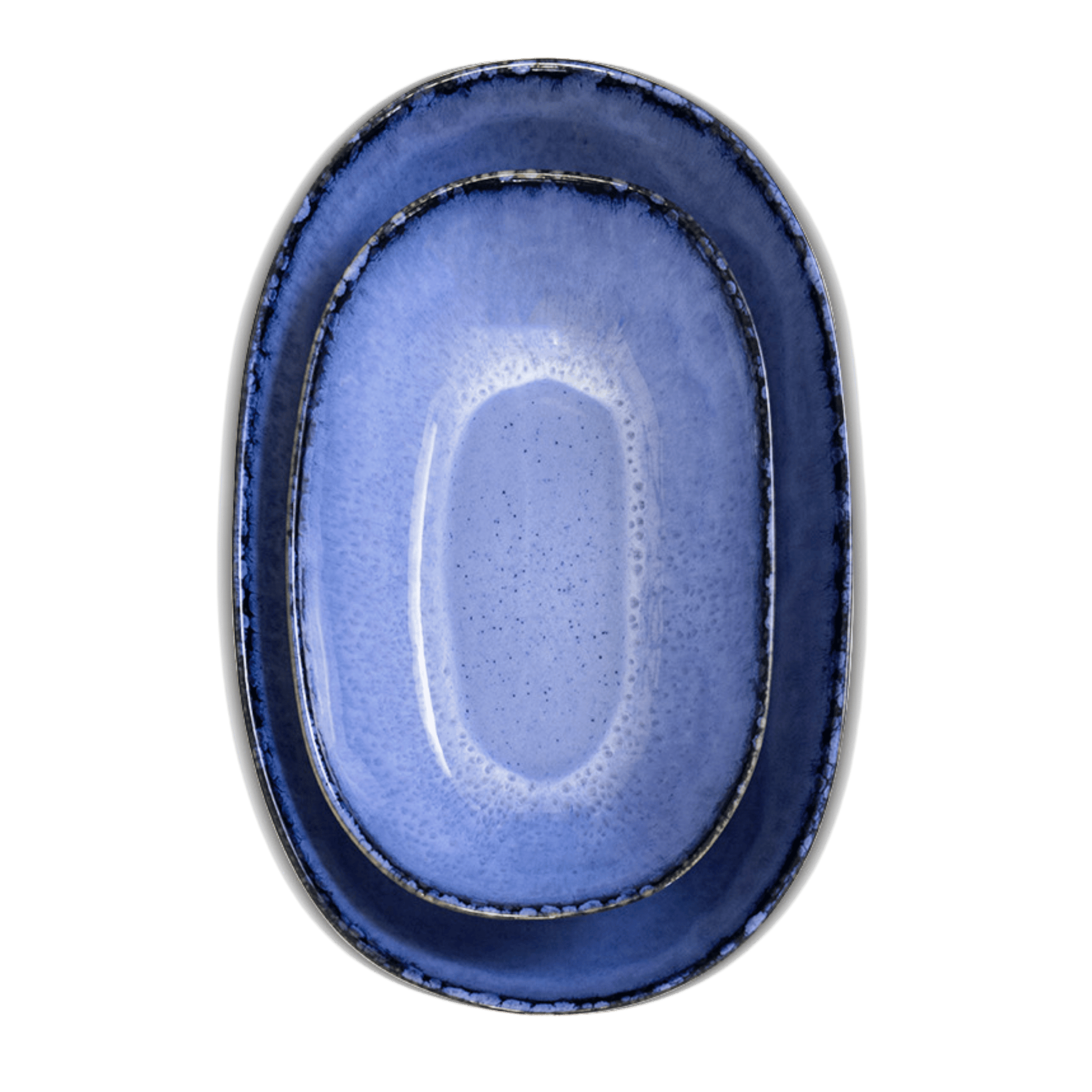 blaue Auflaufform aus Keramik für den Ofen
